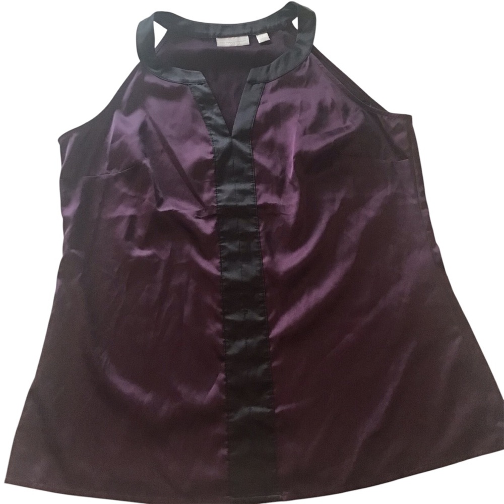 New York & company purple eggplant sleeveless tank top summer blouse S